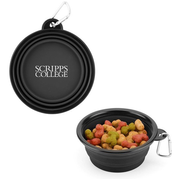 Scripps College Collapsible Silicone Pet Bowl-000
