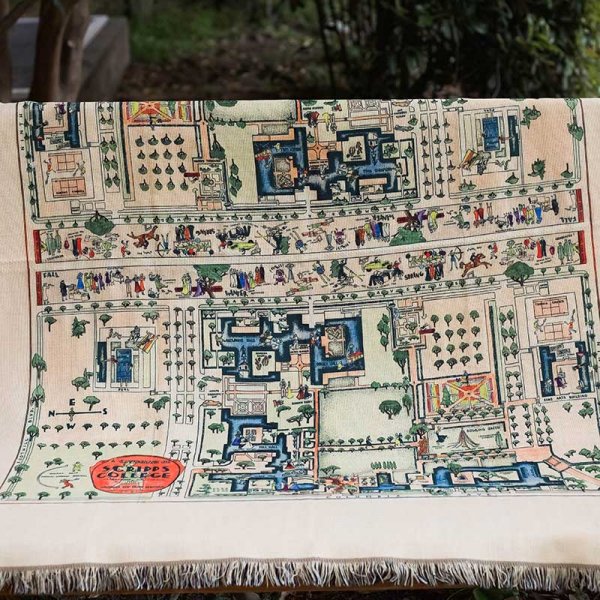 Scripps Vintage Map Tapestry Throw-00